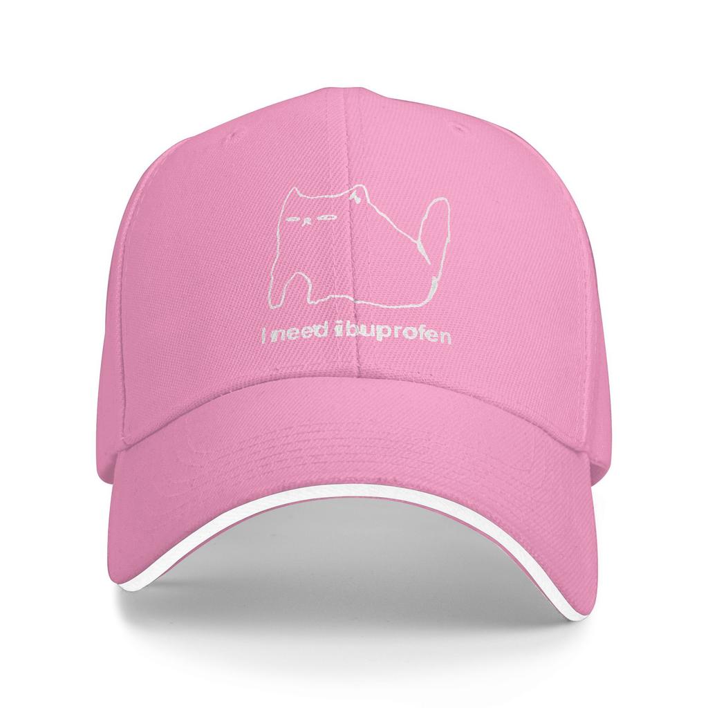 I Need Ibuprofen Funny Cat Casual Baseball Cap Tennis Skate Trucker Hat Summer Adjustable Men Adult Fitted Retro Baseball Caps