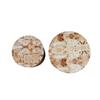 Nesting Coffee Table Set of 2, Wooden Circle Accent Tables for Small Spaces Living Room Bedroom Balcony Office Drum Side Table, Natural Burl