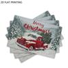 4pcs/6pcs Vintage Red Truck Christmas Table Mats Suitable for Dining, Placemats with Red Truck for Xmas Decor, Hand Washable Rectangular Holiday Weddi