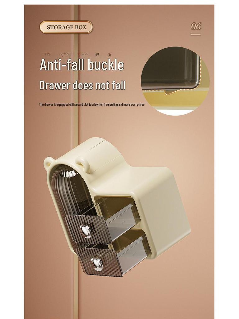 Высококачественный вращающийся органайзер для косметики и средств по уходу за кожей с пыленепроницаемыми ящиками