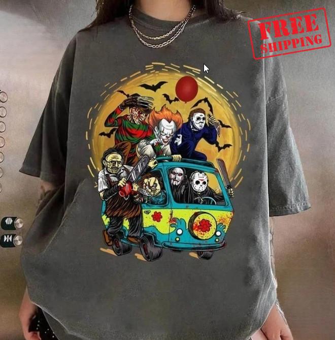 HALLOWEEN T SHIRT HORROR CHUCKY JASON MYERS FREDDY FILM MOVIE SCREAM MYSTERY UK! Unisex T-Shirt