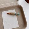 Gold Silk Fabric Songzhen Hair Clip Chinese Style Silk Hair Clip Vintage Pearl Inlay Hairpin  Girls