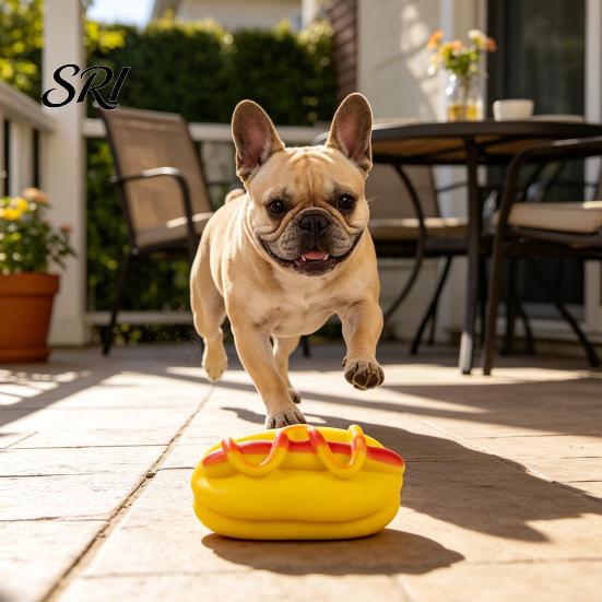 Safe Chew Toy For Dogs Pet Hot Dog Shape with Sound-Making Relieve Boredom Interactive Portable Decompression Puppy Love Simulation