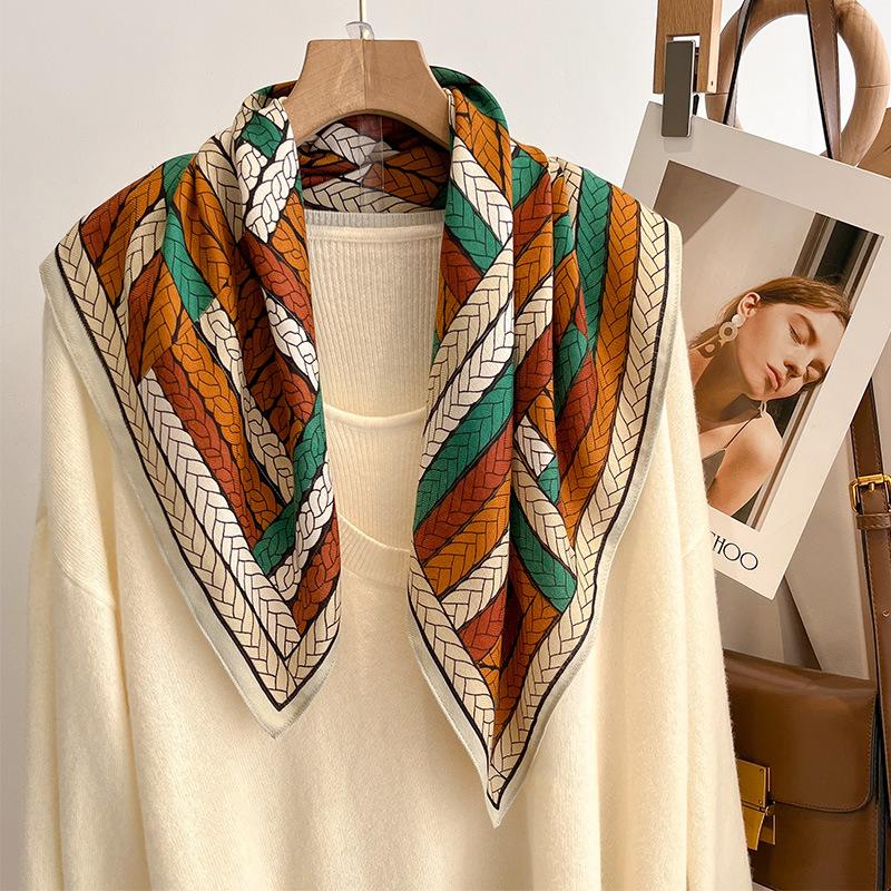 Новый женский шарф бандана повязка на голову цветы винтажный роскошный летний пляж квадратный хлопковый платок богемные аксессуары для девушек