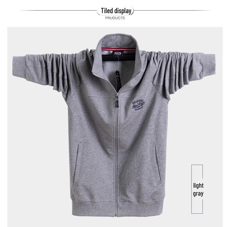 Men's Plus Size Zipper Sweatshirt Coat - 2024 Autumn/Winter Collection, Loose Thin Fit, Model 5083