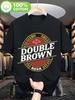 TwoColor Brown TShirt QuickDrying Retro Anime Pattern UnisexS Black Solid Color ShortSleeved Top 180G