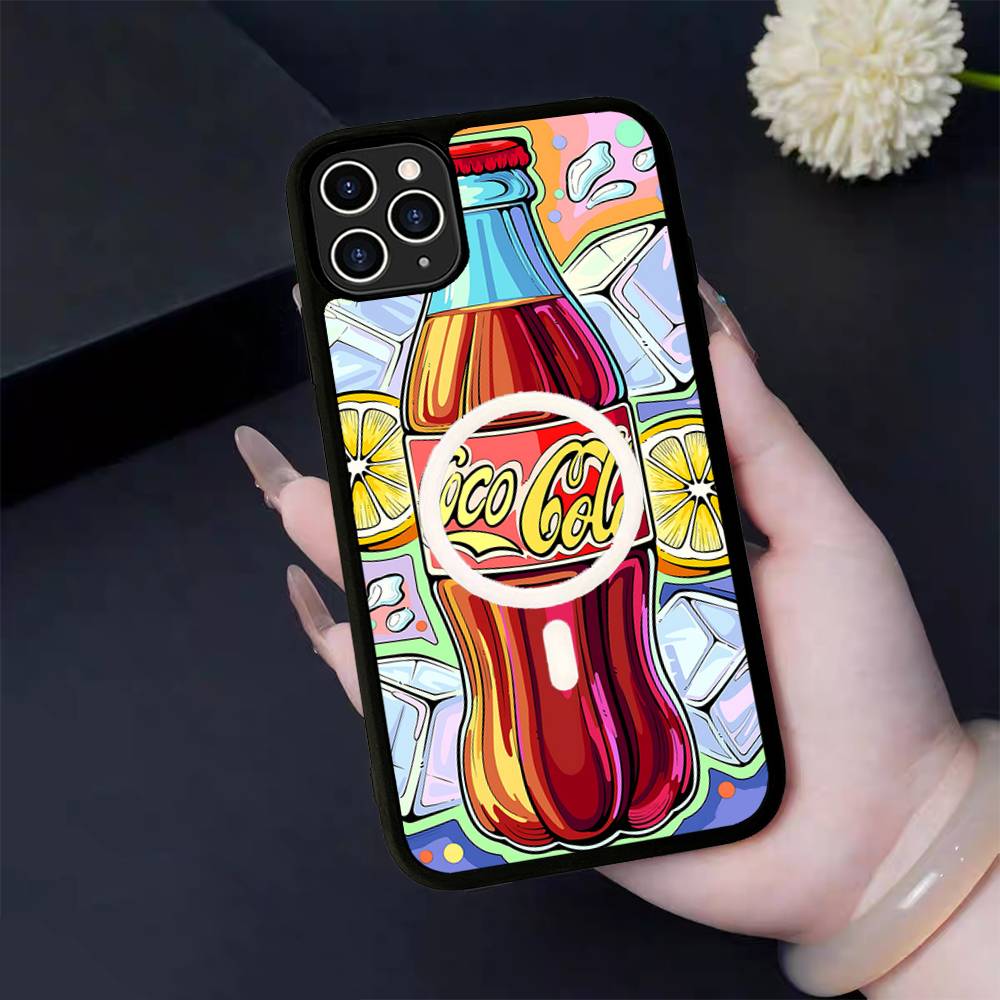 Hot C-Coca Drinks C-Cola For Magsafe Magnetic Phone Case Wireless PC+TPU For IPhone 11 12 13 14 15 16 17 Pro Max Plus