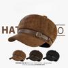 Retro Suede Beret Women's Autumn and Winter High Quality Face Showing Small Belt Octagonal Fashion Literary Painter Newsboy Hat