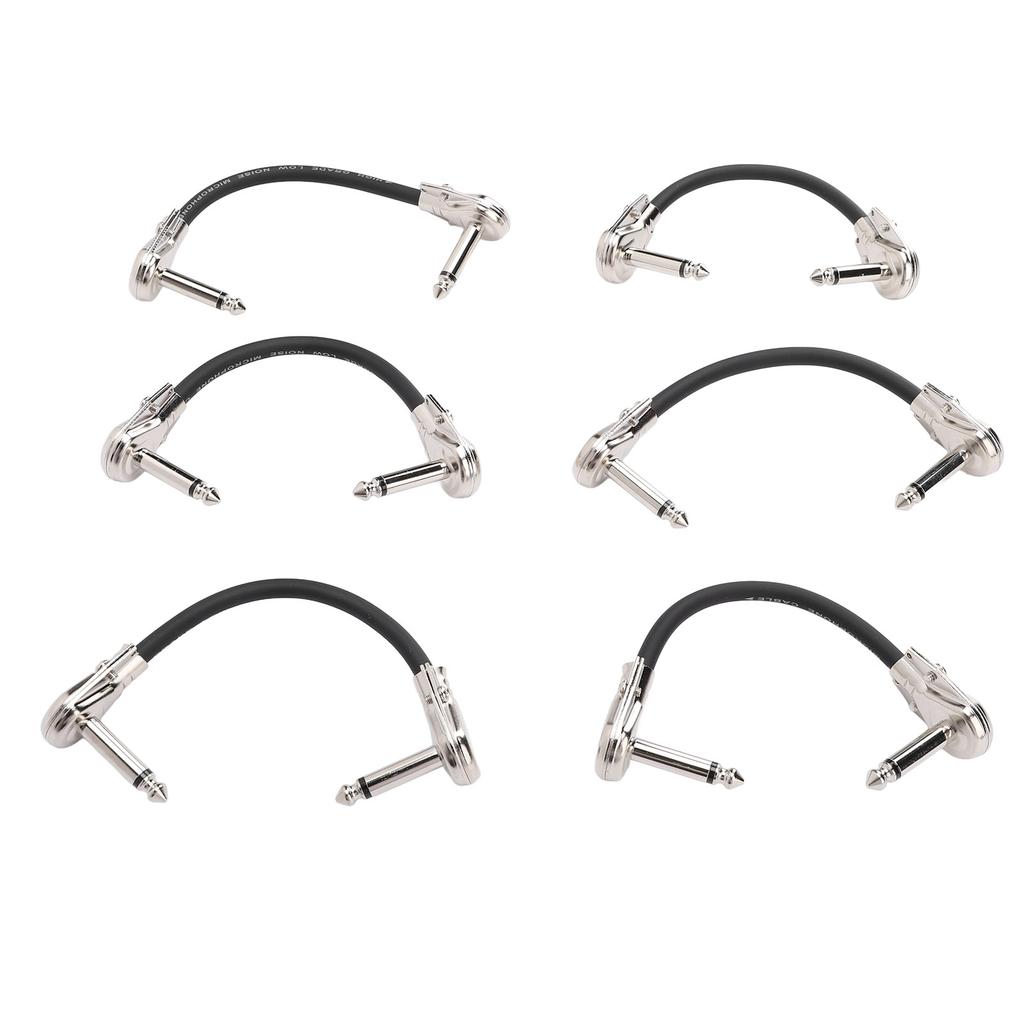 6 шт. Кабель для педали гитарного эффекта 15 см 6 дюймов 1/4 дюйма Прямоугольный гитарный патч-кабель для микрофона, усилителя, клавишных