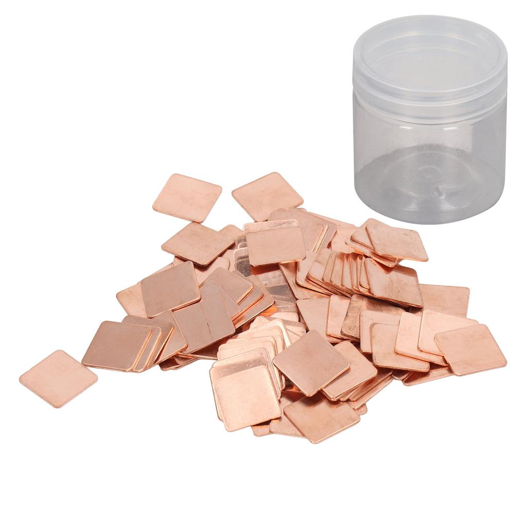 100 шт. Чистый медный радиатор без заусенцев, красная медная пластина, охладитель, теплоотвод, термопрокладка, прокладка для телефона, ПК