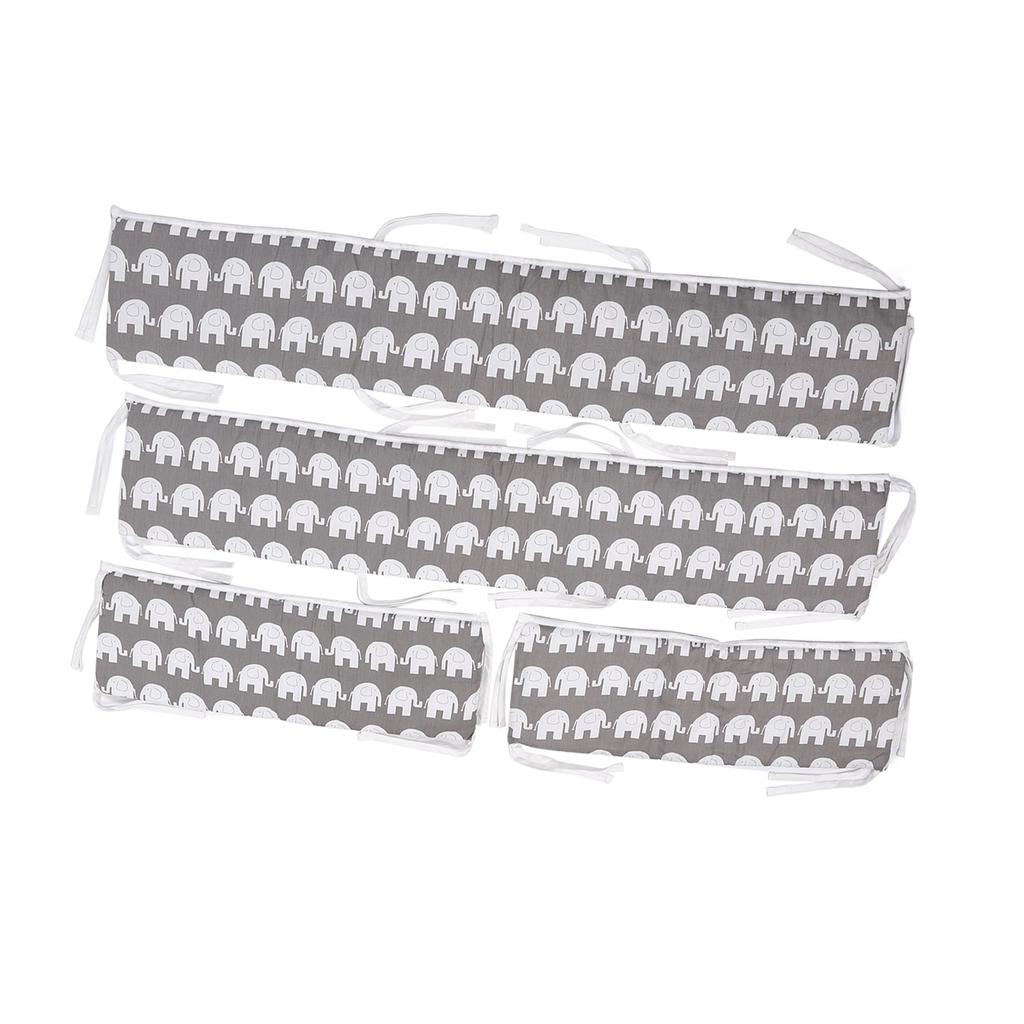 4pcs Crib Liner Anti Collision Soft Detachable Cotton Safe Breathable Safety Crib Liner for Full