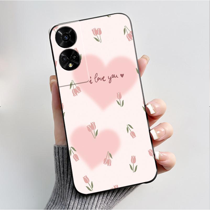 Printing Pattern Case For TCL 50 5G/TCL 50 XE Nxtpaper 5G/TCL 50XE 5G Soft Silicone Black Shell Cover Cute Flower Cartoon Casing