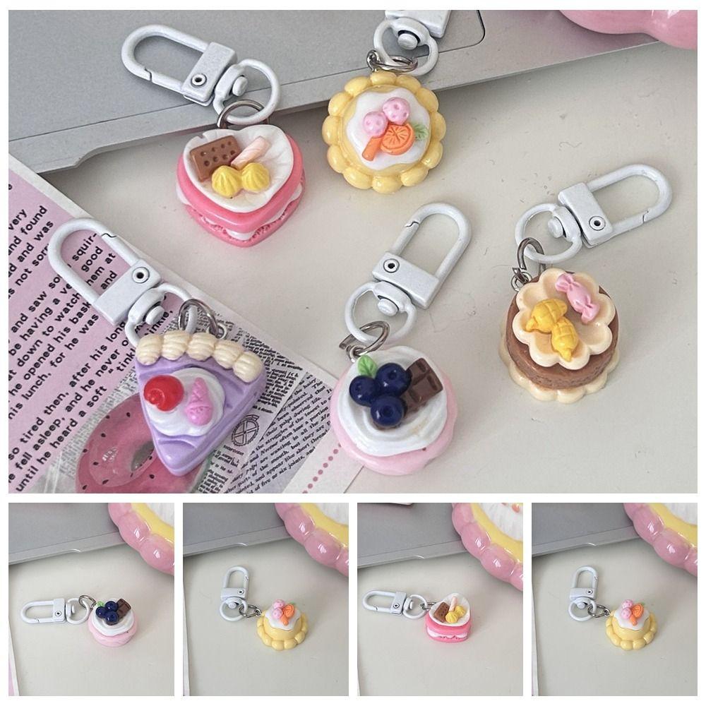 Cute Car Keyring Cartoon Party Gift Jewelry Simple Cake Pendant Keychain  Boudoir