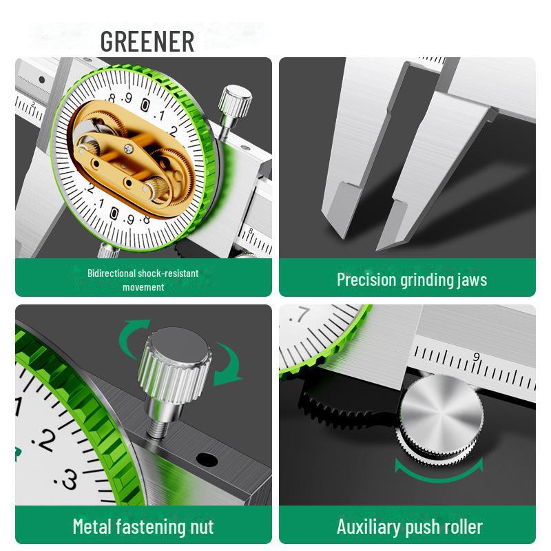 Высокоточный штангенциркуль Green Forest из нержавеющей стали с циферблатом 0-300 мм
