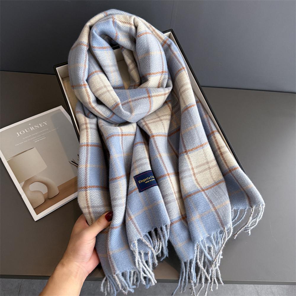New Fashion Stripes Women's Winter Scarf Imitation Cashmere Warm Shawls Wraps Thicked Pashmina Female Blanket Scarves