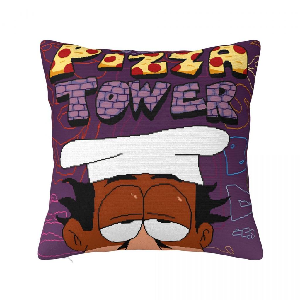 Подушки с принтами по игре Pizza Tower Чехлы для подушек Мягкие чехлы для подушек Домашний декор Квадратные разных размеров