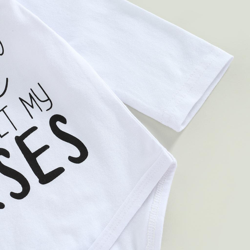 Infant Girl Autumn Jumpsuit Set, Long Sleeve Round Neck Letter Print Romper + Horse Pattern Pants + Hat