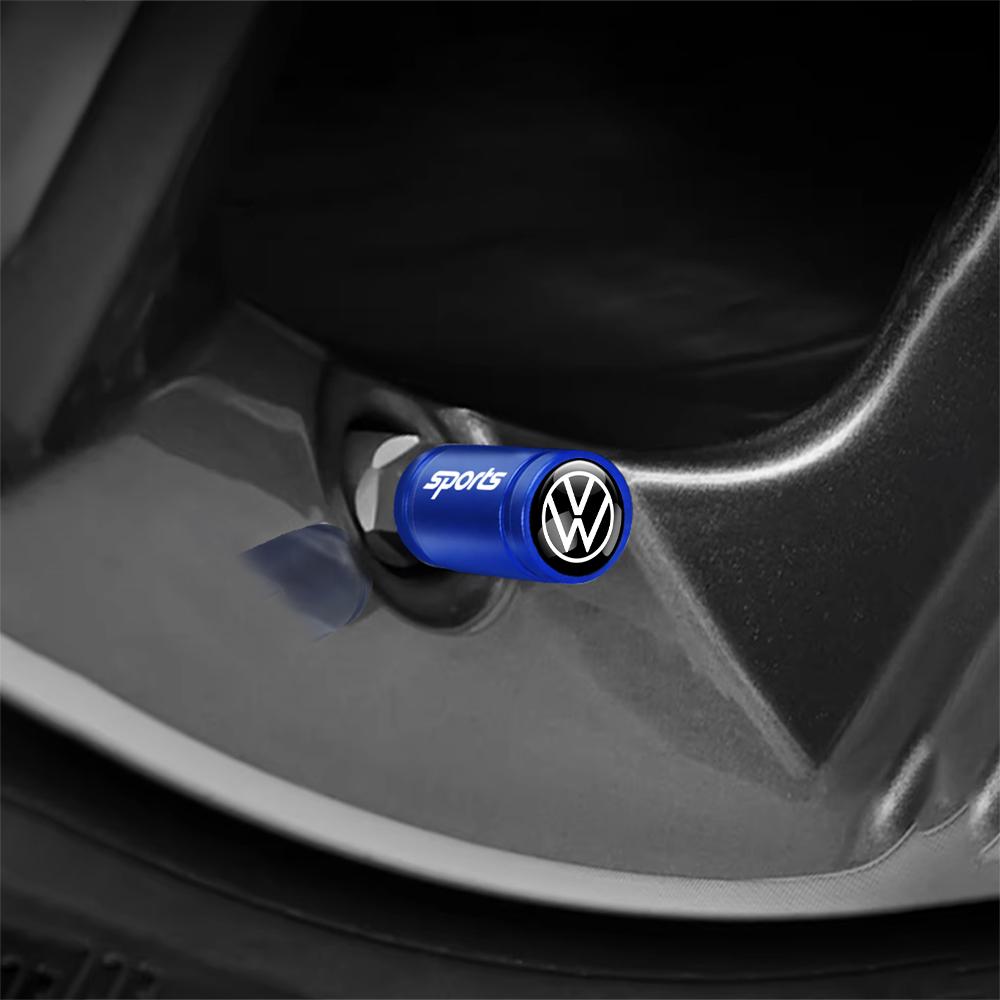 CAT1 Volkswagen Badge Car Wheel Valve Caps Tire Dust Cover 3D Metal Auto Valve for VW Lavida Golf 4 5 Polo MK7 GTD Beetle GTI Touran