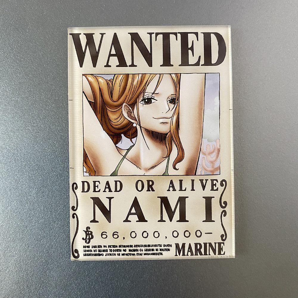 Creative One Piece Wanted Poster Magnet - Anime Cartoon Fridge Decor & Message Sticker