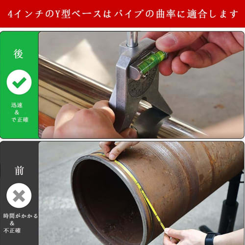 Safety Plumbing Mark Centering Tool, Manual Pipe Center Finder Tool for Plumbing Contractors, Welding Bubble Leveler, Measures Pipes 0.5 Inch and Up T