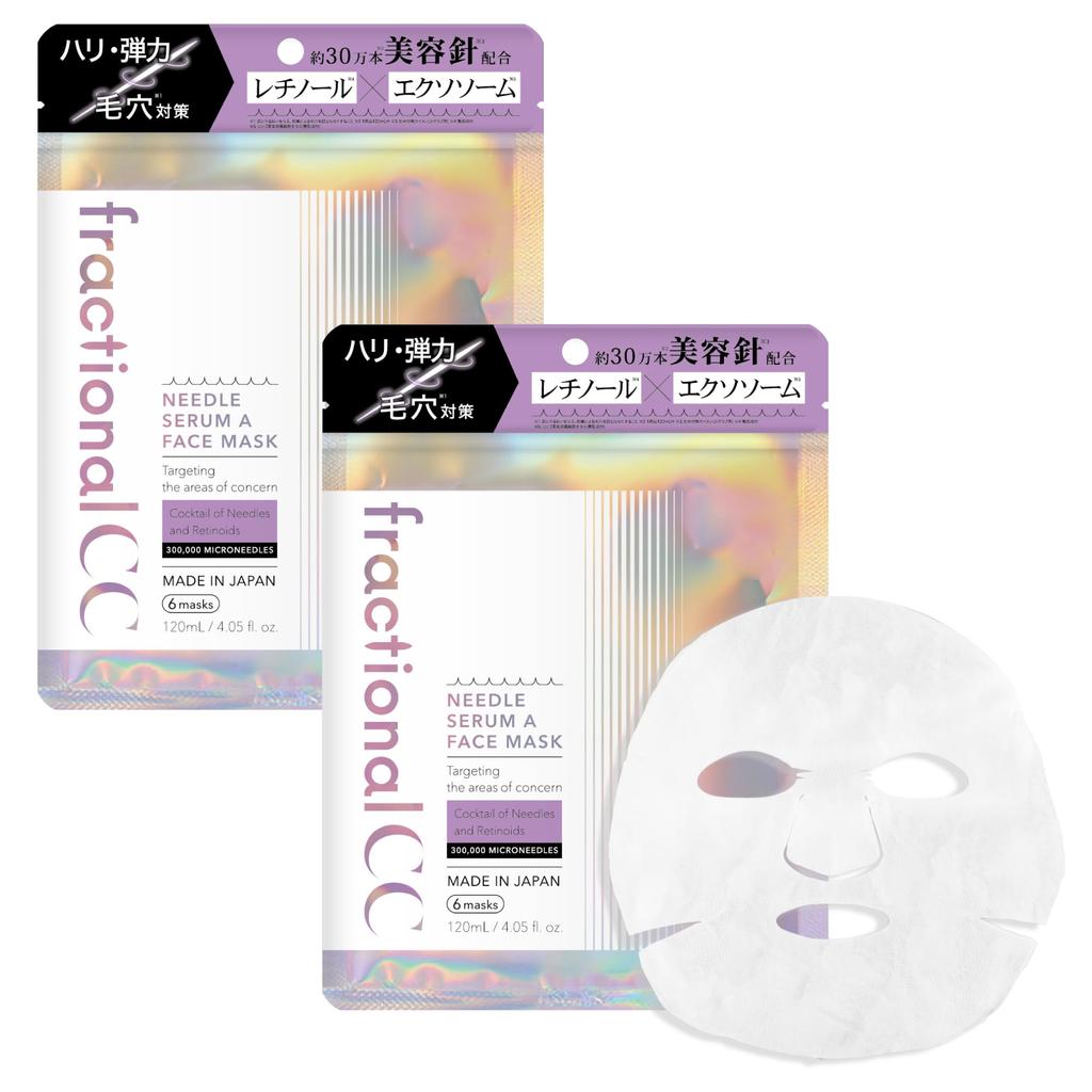 Fractional CC Needle Mask Made In Pore 6 Masks X 2 Sets A, Japan, Retinol, PDRN, Exosomes, Reducing, Firming, Elasticity,