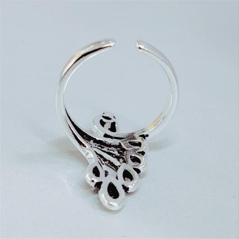 Новые простые национальные ретро тайские серебряные креативные павлиньи ювелирные изделия из стерлингового серебра 925 пробы популярные хрустальные открывающиеся кольца R043