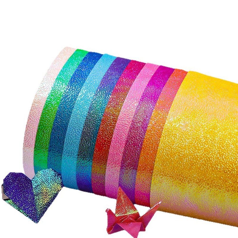 50 шт. Простая Лазерная Жемчужная Бумага Оригами Квадратная Блестящая Сверкающая Счастливая Птица Оригами Сверкающая Блестящая Бумага