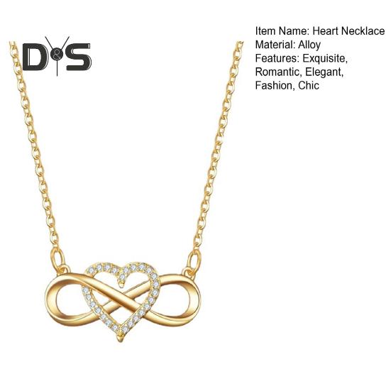 Ожерелье с бесконечным сердцем для женщин, ожерелье с подвеской в виде сердца из кубического циркония, романтические подарки на день рождения для девушки-жены