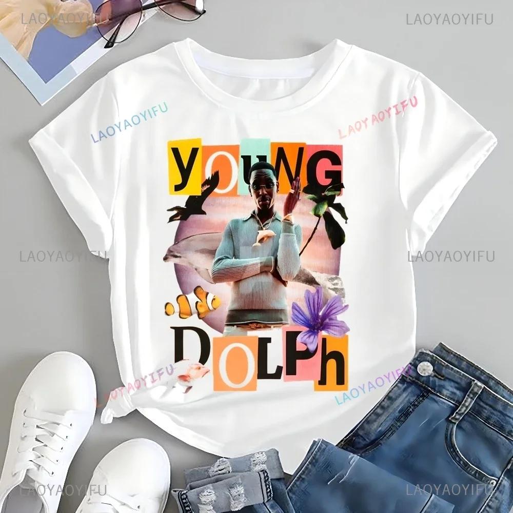Young Dolph Rapper Printed T-shirt Top Young Dolph Neutral Trend Harajuku Short Sleeve Unisex Shirt Graphic Oversized T-shirt