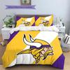 Minnesota Vikings2 Pattern Bedding Quilt Set  Home Decoration  Gift (1 * duvet cover + 2 * pillowcase  without core)