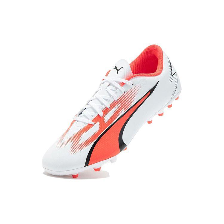 Puma Ultra Play Round Toe Lace-Up AG FG Soccer Shoes Men Soccer Shoes White Black Red 107527-01