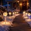 Christmas Party Yard Accents 5Pcs Solar Stake Light, Waterproof LED Garden Lamp with Lights Snowman Santa Claus Design, Outdoor Holiday Lighting