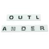 For Mitsubishi 13-19 Outlander Letters Bonnet Badge Front Hood Emblem 3D ABS Stickers Chrome Black Car Styling Accessories