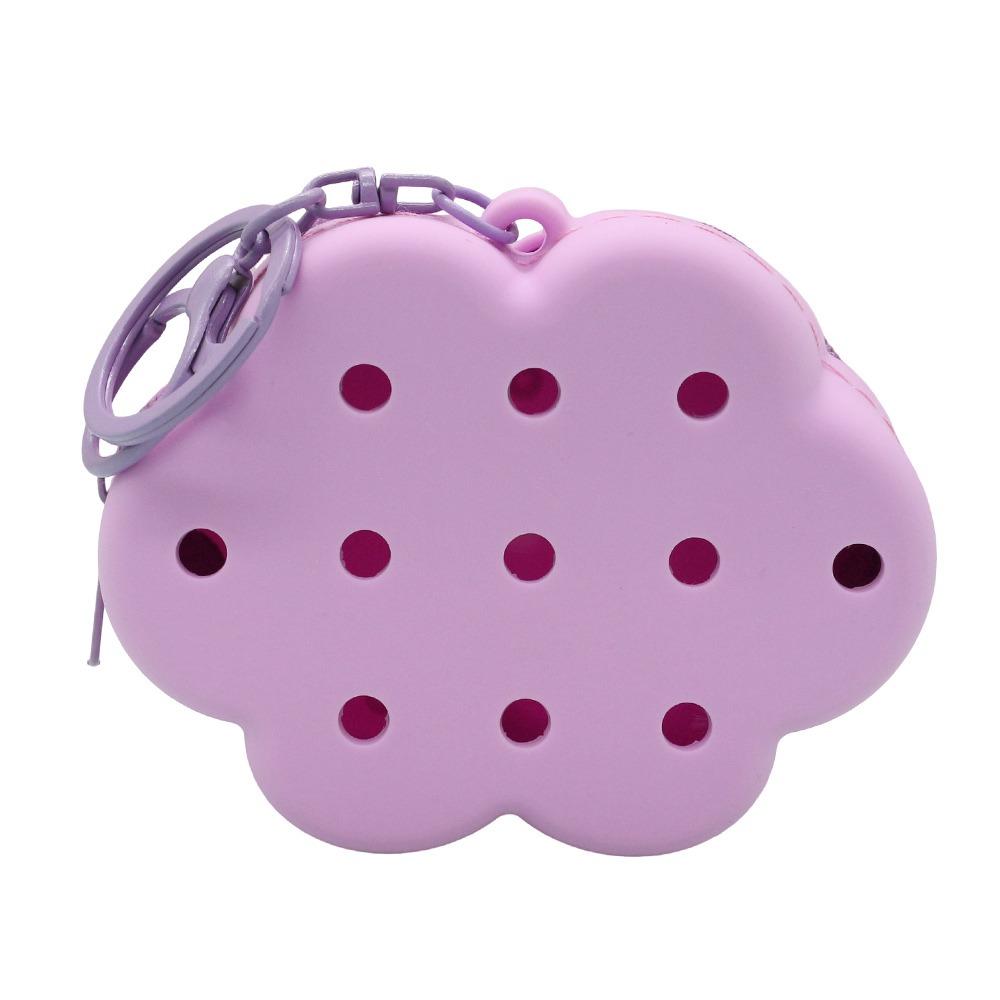 Gift Idea Cloud Flower Silicone Wallet Zipper Closure Soft Silicone Coin Purse Travel Organizer Mini Size Card Holder Women Use