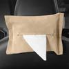 Leather Car Tissue Box Auto Suede Sun Visor Seat Back Hanging Tissue Boxs Holder Interior Armrest Box Paper Towel Organizer