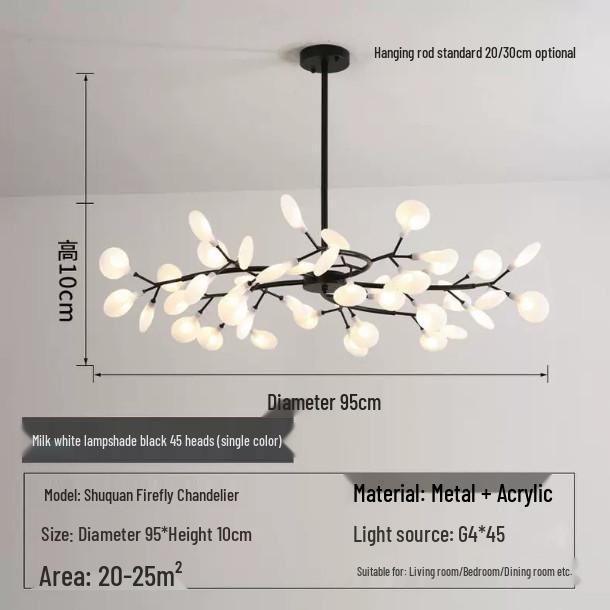 Северная люстра Светлячок: Минималистичное креативное освещение для столовой, спальни и жилых помещений