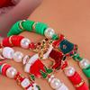 Рождественские браслеты для женщин ручной работы из глиняных бусин, эластичный браслет, праздничные украшения для дружбы, подарки, наполнители для рождественского чулка, сувениры для рождественской вечеринки