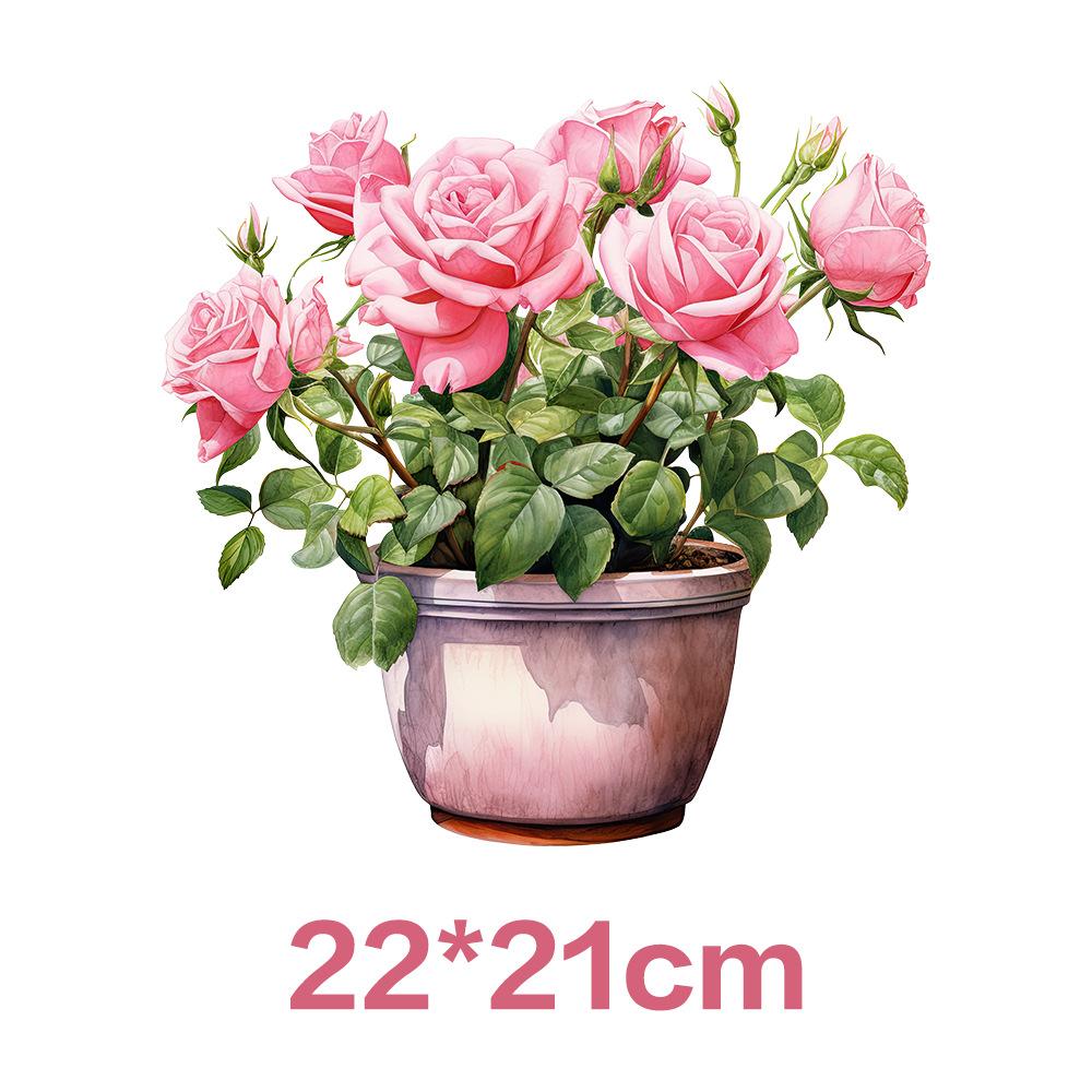 Цветочные термотрансферные наклейки Милый дизайн Готовые к приклеиванию Виниловые декали для термопереноса Аппликация для футболки Рюкзака Одежды