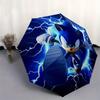 1pc Sonic the Hedgehog Automatic Folding Umbrella - Portable 3-Fold Design, 8-Bone Iron Frame, Outdoor, Ideal Gift for Fans, Travelers, Daily Use