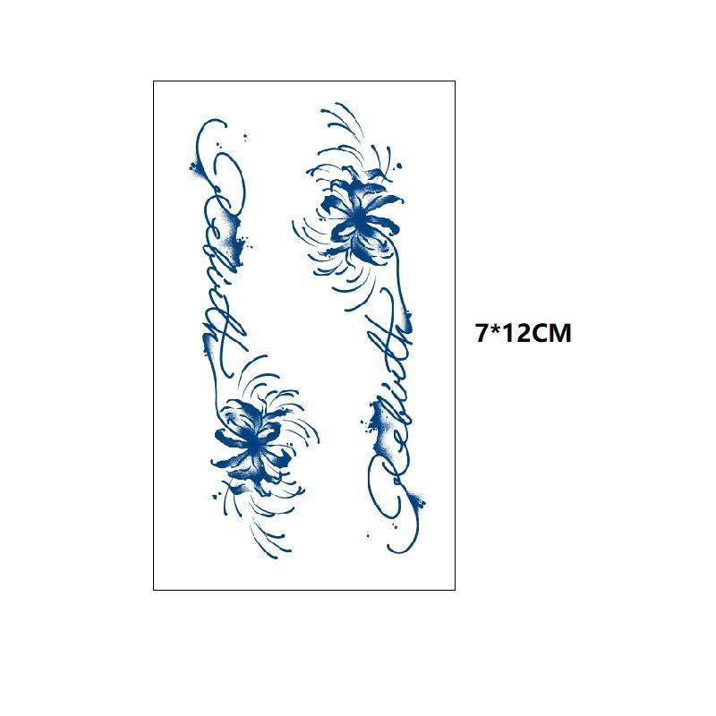 Маленький узор бабочка морская волна хвост рыбы другая сторона цветок маленький свежий сок травяной имитация грудь вода переводная татуировка наклейка