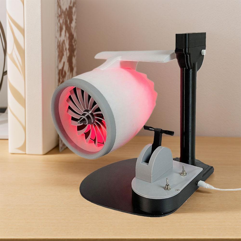 Творческий настольный турбовентилятор с увлажнителем и подсветкой, турбовентилятор USB, изысканная игрушка, напечатанная на 3D-принтере для домашнего офиса