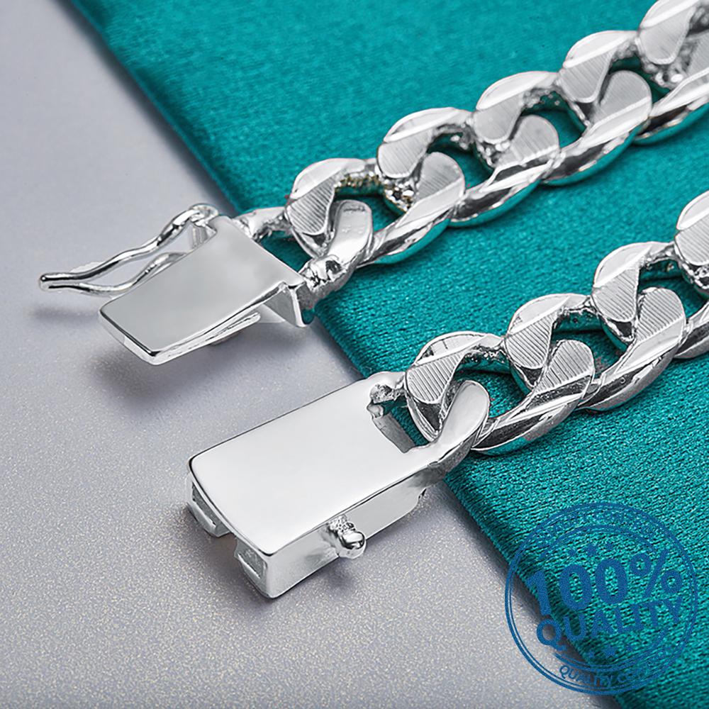 Мужские браслеты сбоку 10 мм, цепочка с квадратной пряжкой, браслет для мужчин и женщин, свадебные украшения для помолвки, вечерние, Pulseras Mujer