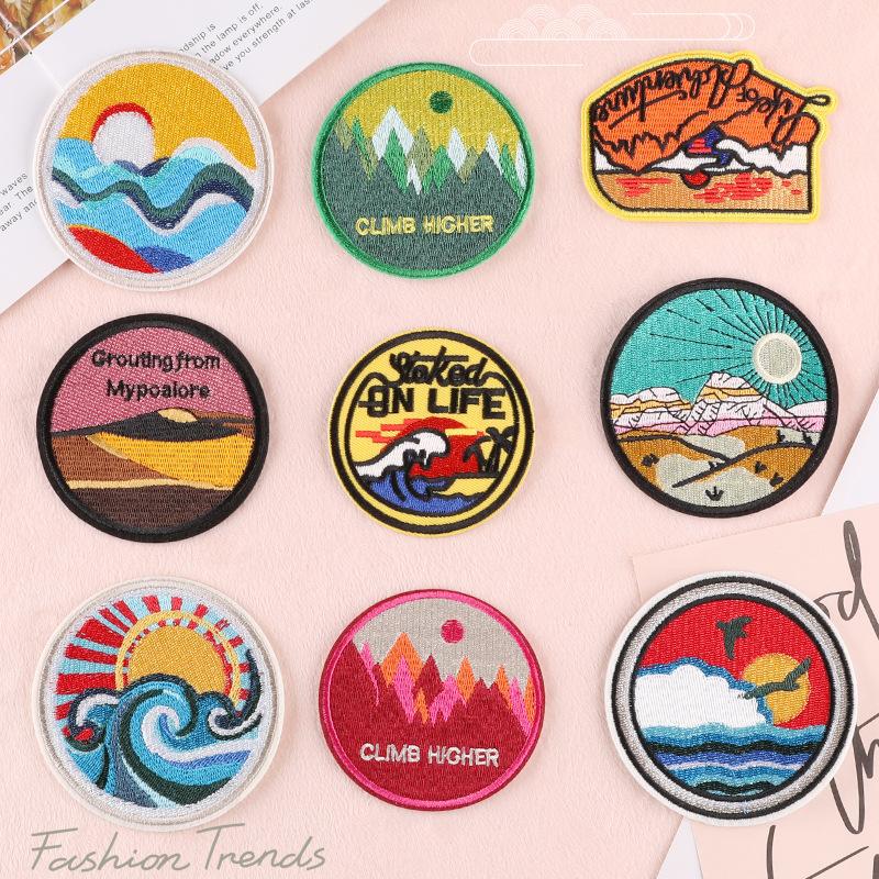 Embroidery Logo Round Badge Source Clothing Accessories DIY Patch Badge Embroidery Cloth Sticker