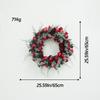 Classic Bow Half Circle Christmas Wreath for Christmas Decorations Simulation Flower Simulation Red Fruit Wreath