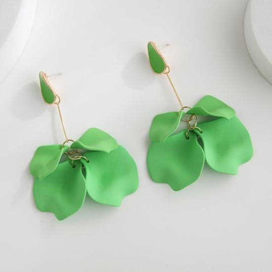 1 Pair Rose Flower Petal Drop Earrings Exaggerated Dangle Earrings Women Piercing Stud Earrings Jewelry Gift