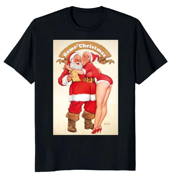 NEW LIMITED Santa Claus Home Christmas Classic Novelty Tee S-5XL