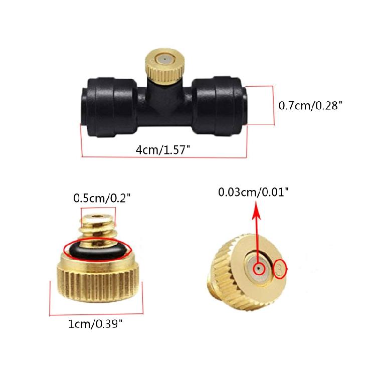 6x Cooling System Low Pressure Spray Misting Nozzle Outdoor Anti-drip Fogging