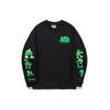 Li Ning X Market Collaboration Series FW23 Cartoon Print Loose Round Neck Pullover Sweatshirt Unisex Sweatshirt Black AWDT715-1