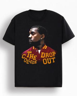 The College Dropout Канье Уэст Графичная Свободная Винтажная Рубашка Уличная Одежда Y2K Унисекс Футболка