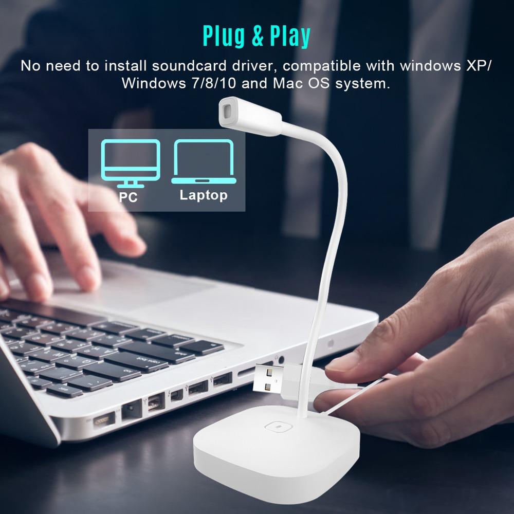Adjustable Neck Wired Microphone ABS Condenser Mic Computer PC Microphone  Office Meeting